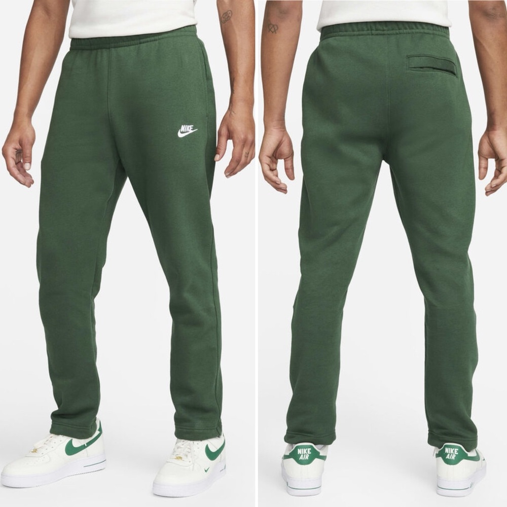 Nike Men's Straight leg Jogger Club Fleece sweatpants Forest Green small